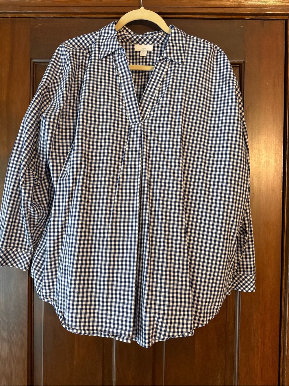 J. Jill Blue and White Gingham Shirt